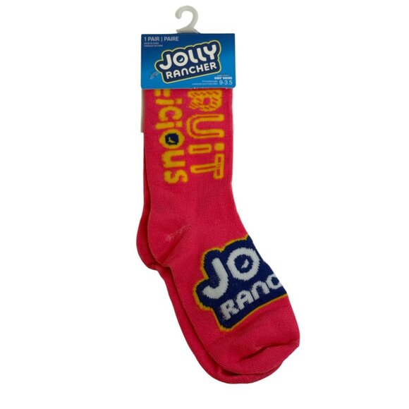 Jolly Rancher Pink Kids Socks Fruit Candy Theme Size 9–3.5 Ankle NWT - Picture 1 of 3